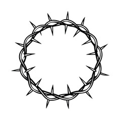 barbed wire frame Jesus Christ crown of thorns vector