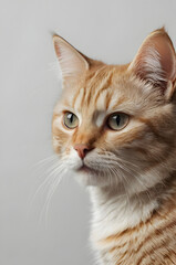 Fototapeta premium Golden Gaze: A captivating portrait of a ginger cat, with striking amber eyes, showcasing its graceful features and captivating presence.