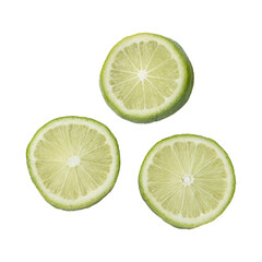 Slice of lemon isolated on transparent background