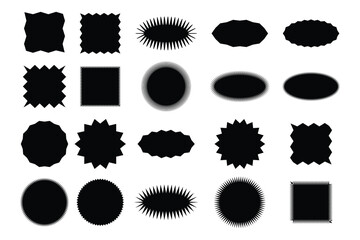 set of Sunburst sticker, price, label and badge and stamp icon, vector illustration.