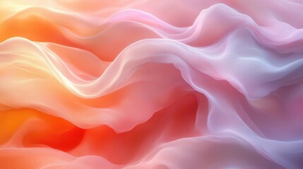 Obraz premium Abstract Pastel Fabric Texture: Soft Waves of Pink, Orange, and White