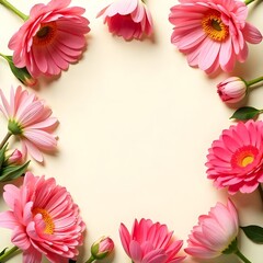 Obraz premium pink flower frame