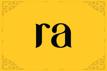 RA Lowercase Letter Initial Logo Design Template Vector Illustration. Letter R and A abstract luxury logo