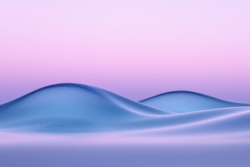Soft blue waves create serene landscape under pastel sky, Sea and sand Theme.