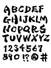 ABC alphabet Calligraphy written in Japanese brush