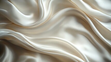Obraz premium Cream silk fabric drapes elegantly