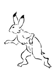 鳥獣戯画のウサギ