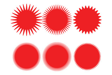 set of Sunburst sticker, price, label and badge and stamp icon, vector illustration.
