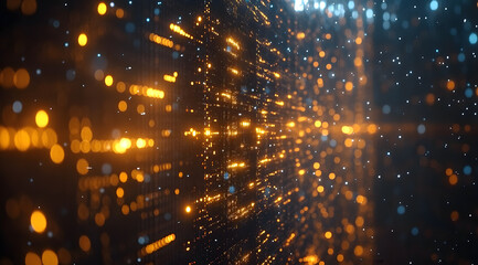 Futuristic Digital Data Flow with Glowing Code, Cyber Technology, and Abstract Light Streaks