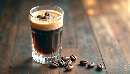 Coffee and Beans on Wooden Table Indoors