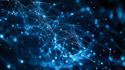 Abstract Blue Network: Dynamic Data Flow Visualization