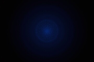 Sphere made of blue dots radial pattern black background