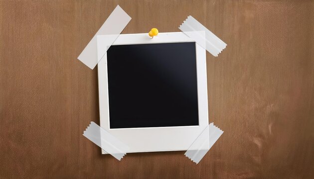 Retro 3D Snapshot Vintage White Frame with Sticky Tape Embracing a Retro Photo, Evoking Nostalgia and a Touch of Grunge. characters