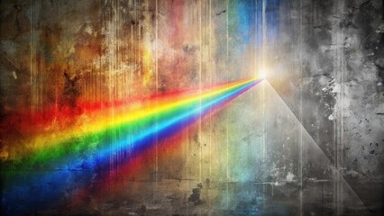 Naklejka premium A prismatic spectrum of vibrant colors projected onto a textured wall, creating an abstract and artistic scene.