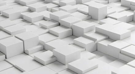 Abstract White Cube Background with Geometric Pattern and Modern Design
