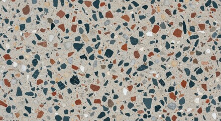 Stylish terrazzo pattern with multicolored chips.
