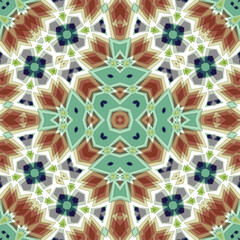 Seamless mandala kaleidoscope abstract pattern