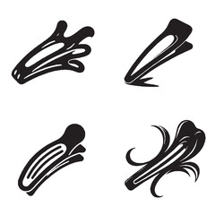 Vector Silhouette of a Hair Clip on White Background
