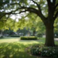 Blur defocused park garden tree in nature background