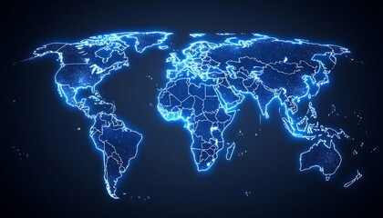 Global network connections, dark background