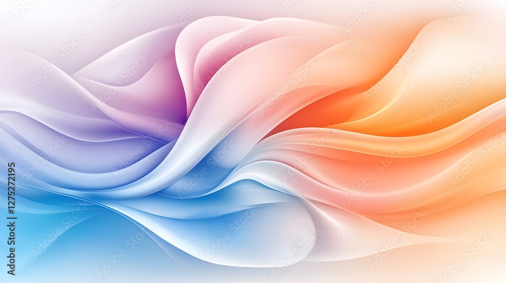 Leinwandbilder Breathtaking abstract wave design featuring smooth flowing gradients and vibrant colors blending seamlessly to create a dynamic and visually striking background