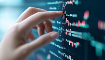 Hand Interacting with Data Visualization on a Computer Screen