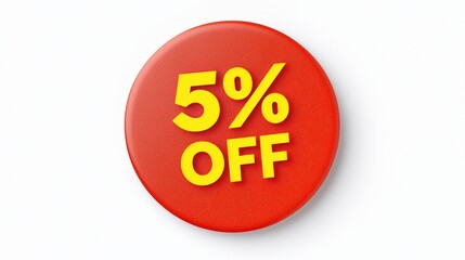 Eye-Catching Discount Badge Promoting Five Percent Off Sale Offer