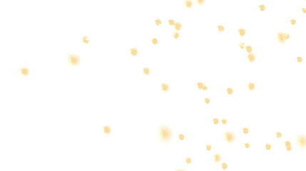 Abstract Golden Confetti Scattered on White Background