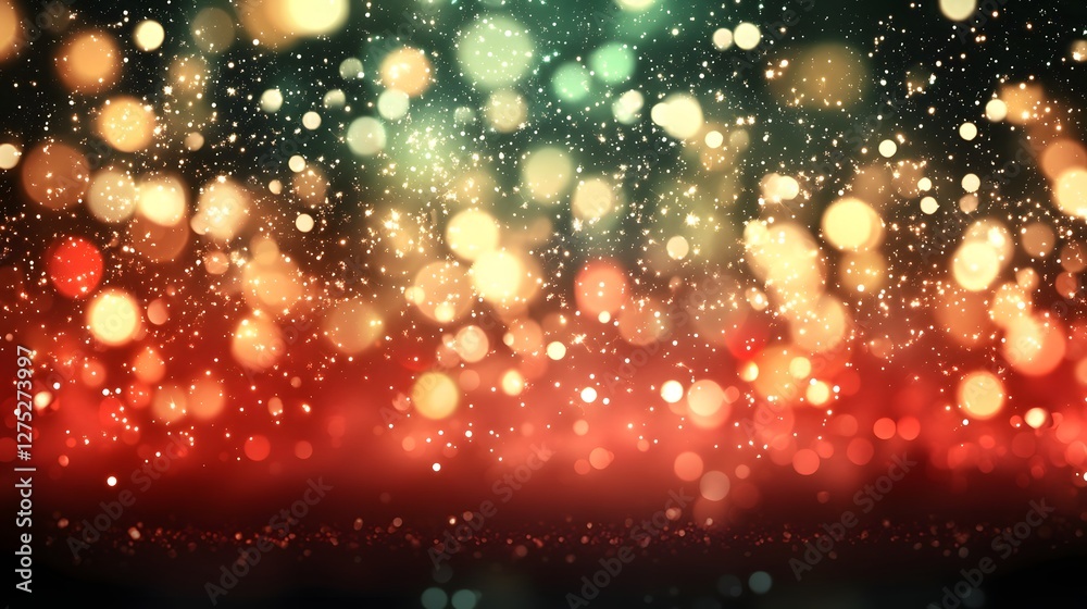 Aufkleber enchanting christmas ambiance with shimmering red green and golden bokeh lights creating a cozy and 