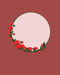 Romantic Rose Frame with Passionate Red Roses