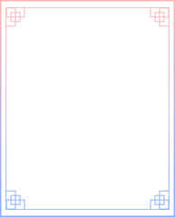 동양적인 전통 무늬 사각형 격자 프레임