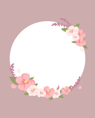 대한민국 상징 꽃 무궁화 원형 프레임 일러스트