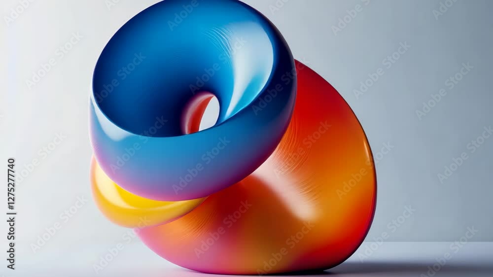 Canvas Prints colorful abstract shape in motion design showcasing vibrant swirls and curves, abstract 3d render, o