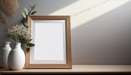 Vintage Photo Frame Mockup with Rustic Texture and Warm Earthy Tones, Ideal for Elegant Decor or Artistic Design