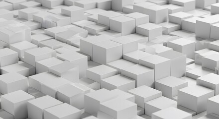 Fototapeta premium Abstract White Cubes Background - Modern Geometric Pattern Texture Design