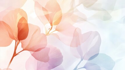 Pastel Flowers Delicate Petals Soft Light Background
