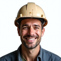 Fototapeta premium portrait of a construction worker with helmet