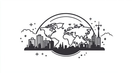 Fototapeta premium One - Click Access: Internet Line Art Icons for Apps and Websites