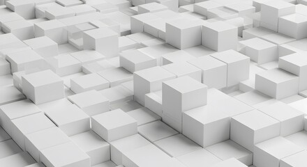 Obraz premium Abstract White Cubes Background with Varying Heights and Shadows