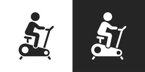 Gym bicycle sign black and white icon vector design