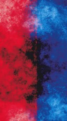 A vibrant abstract background featuring a blend of red and blue colors, with a dark central area creating a striking visual contrast.