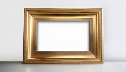 Golden Framing Emptiness Realistic Photo Gallery Design Showcasing a Serene, Lustrous Atmosphere, Perfect for Modern Art or Home Decor