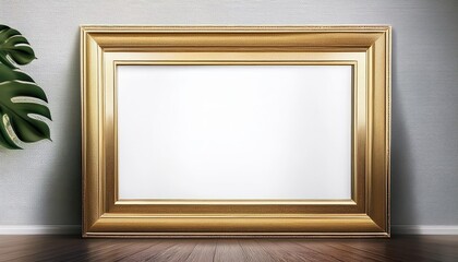Golden Framing Mockup Empty Realistic Design Evoking a Luxurious and Elegant Atmosphere, Ideal for Digital Art, Home Decor, or Design Inspiration.