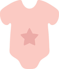 Pale Pink Baby Bodysuit with Star Applique Vector Illustration