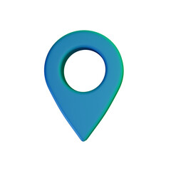 Map pointer icon 3D Render isolated in transparent background