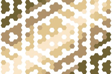 Brown and beige geometric hexagon pattern with a modern structured design. Abstract background concept