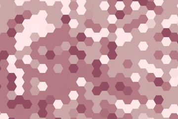 Fototapeta premium Hexagonal pixelated pattern in light pink with a soft and delicate geometric composition. Abstract background concept