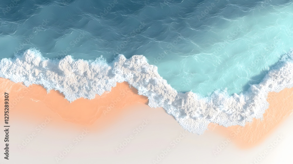Aufkleber dreamlike coastal harmony a surreal expression showcasing the elegant transition of fiery orange san