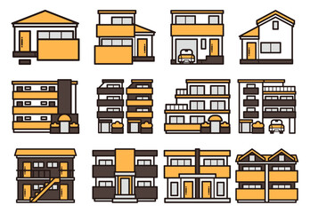 シンプルな住宅のアイコン