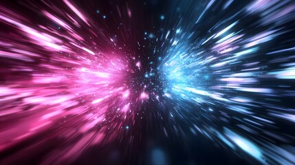 Pulsating Tunnel of Colorful Motion Blur Lights Exuding Futuristic Velocity and Digital Immersive dynamic